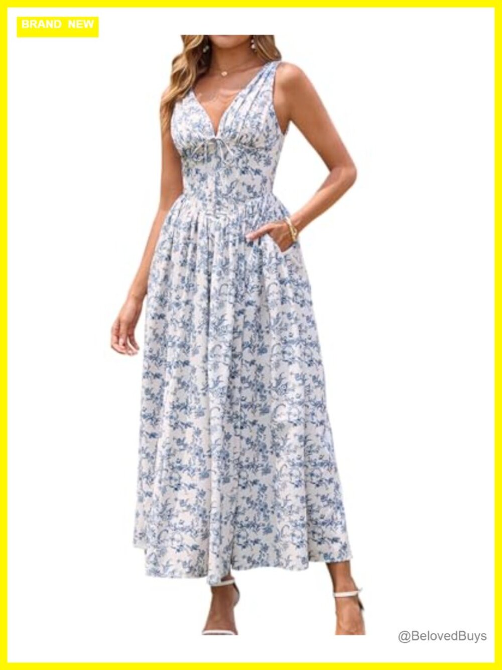 Corset Wedding Guest Midi Dress with Pockets A Line Flowy Milkmaid